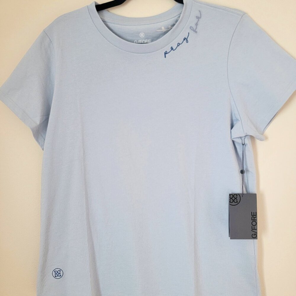 NEW Women's XL Gfore Pray for Birdies Blue golf tshirt